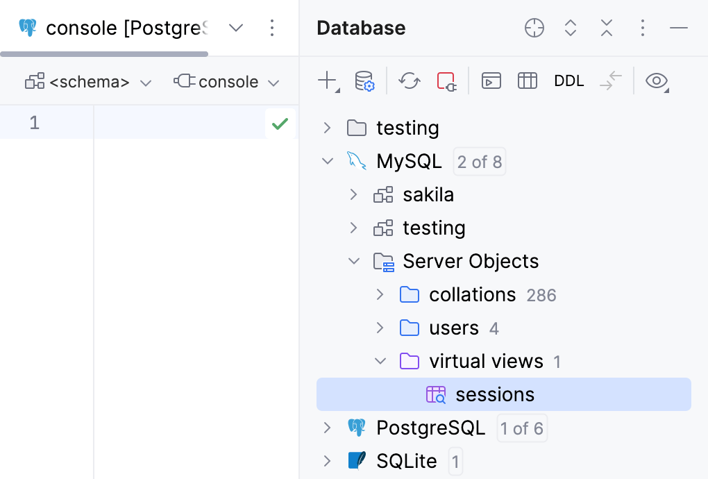 Virtual views in Database