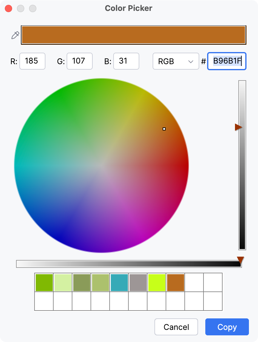 the Color Picker dialog