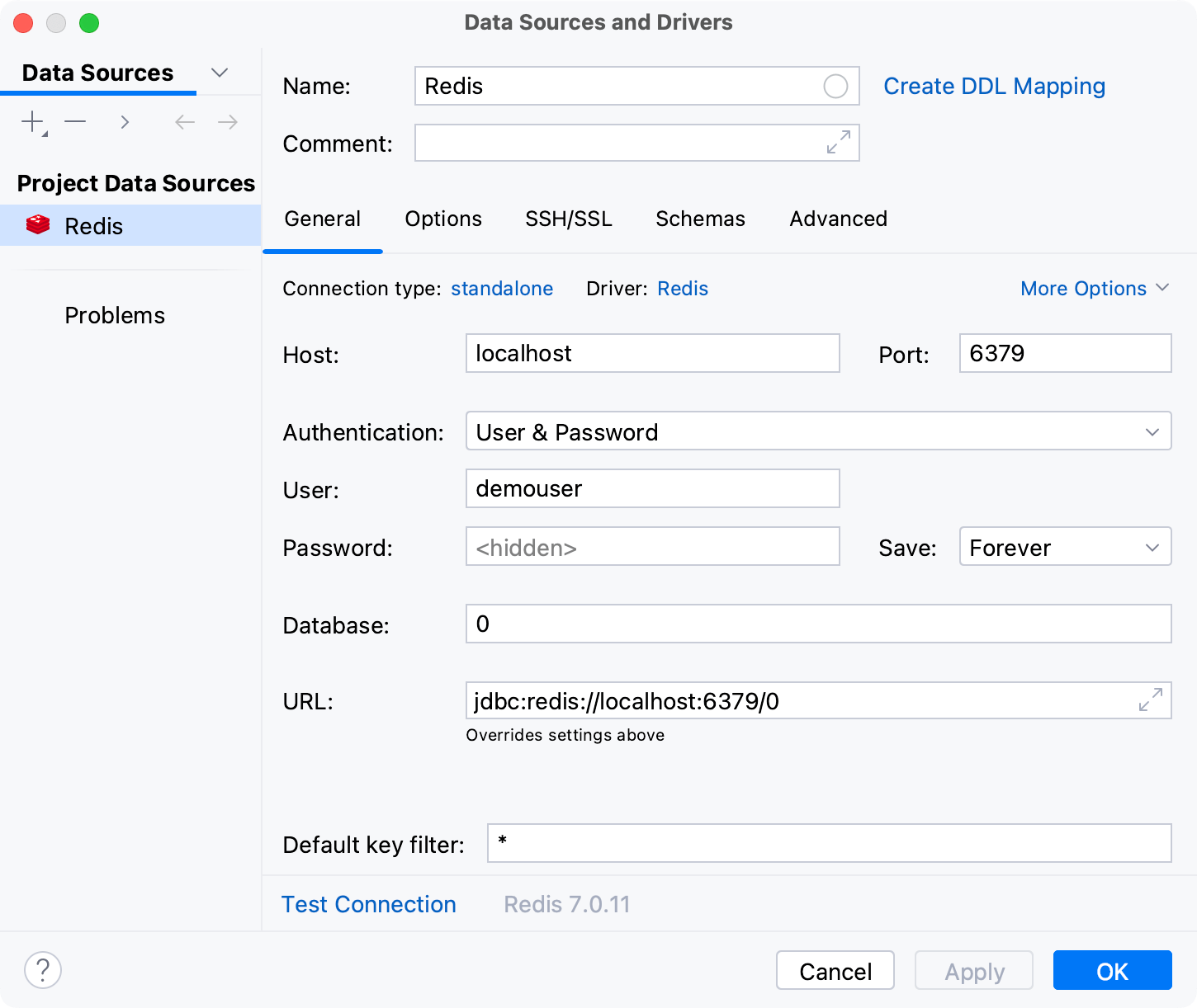 Database connection details