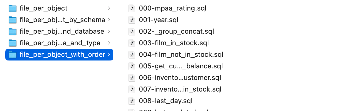 File per object with order