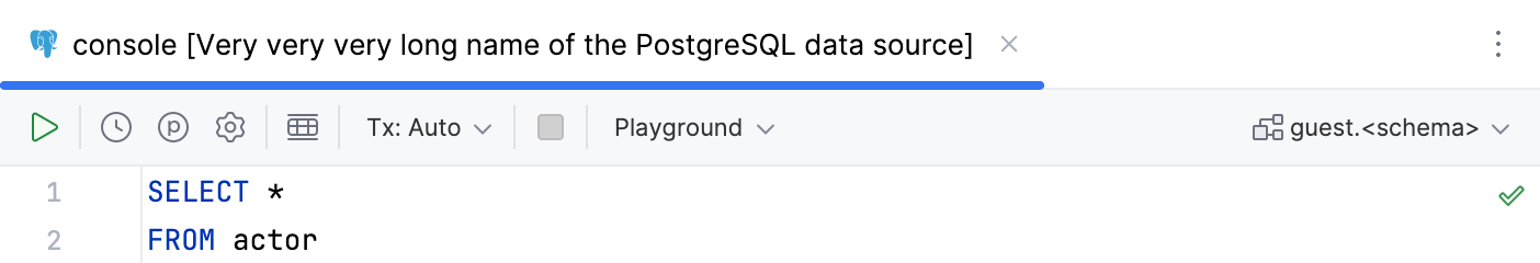 Full data source and object names in tab titles