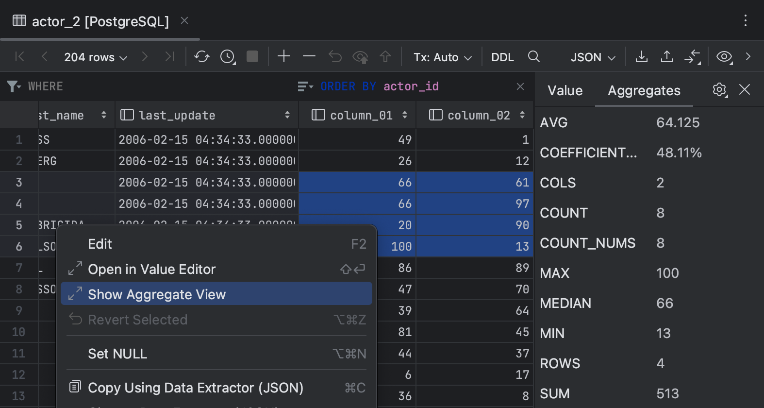 View data | DataGrip Documentation