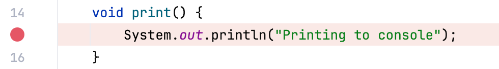 Line breakpoint