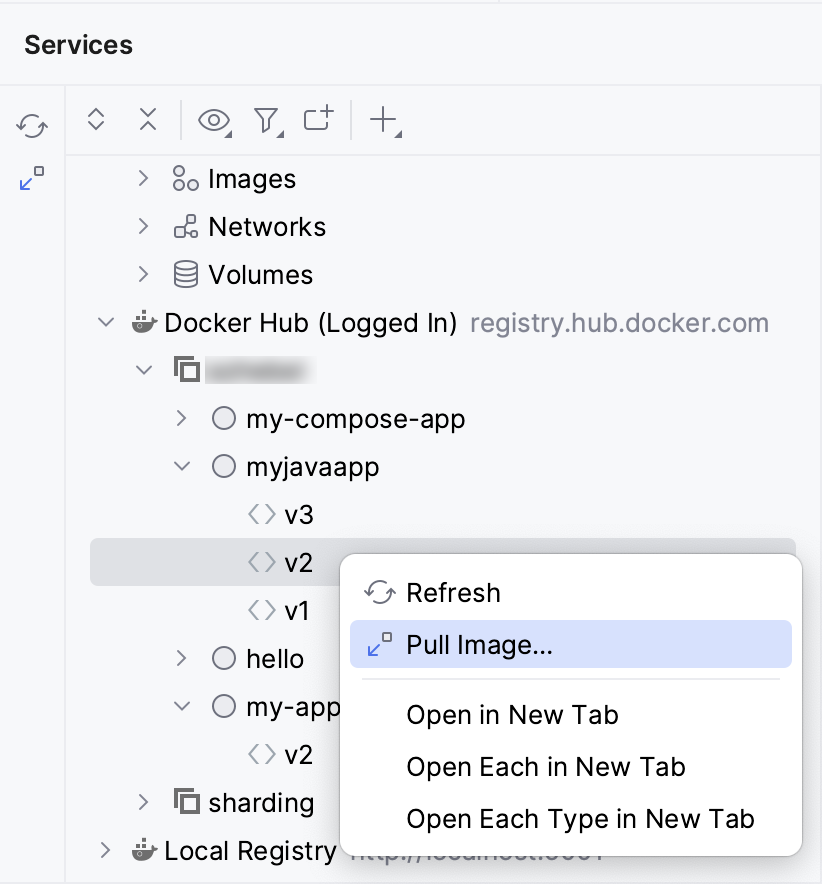 Pull image from a configured registry