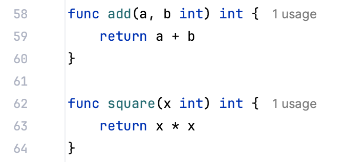 Code folding options: Single-line return functions