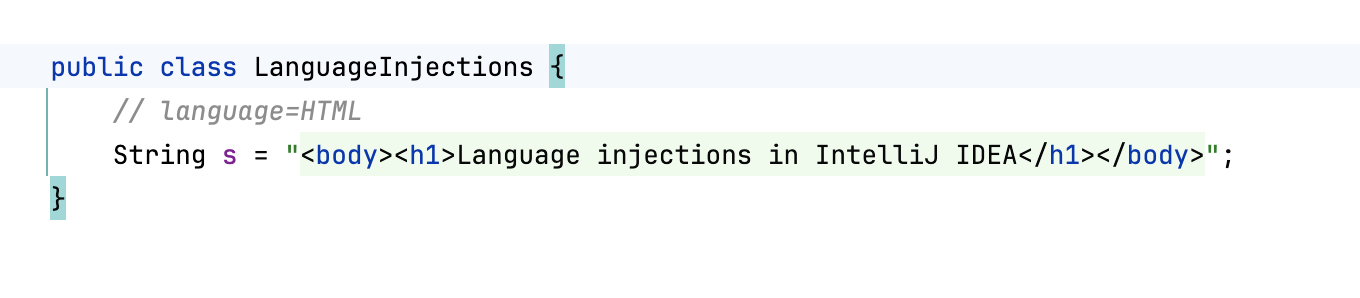 Use language injection comments