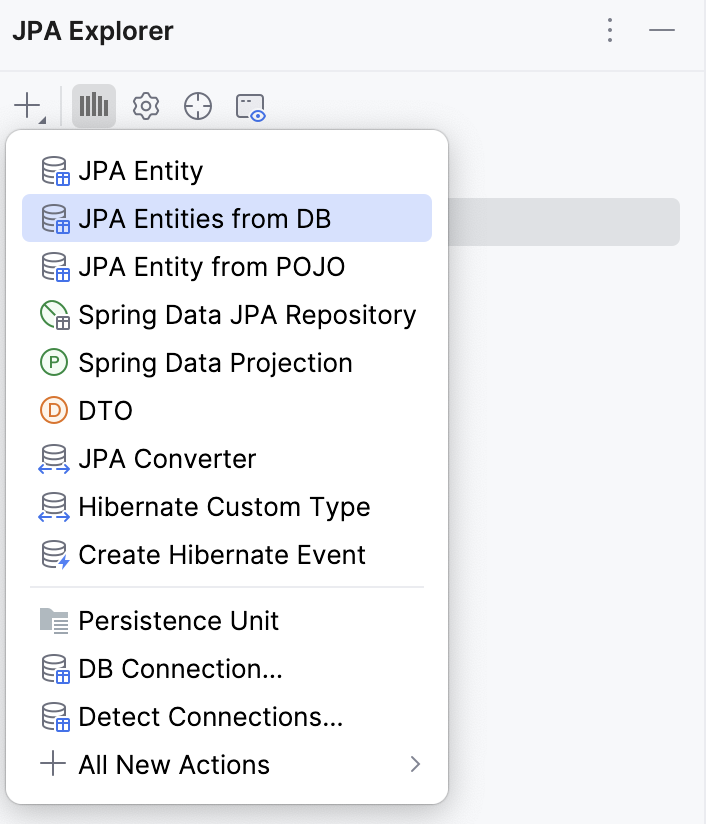 JPA Explorer tool window