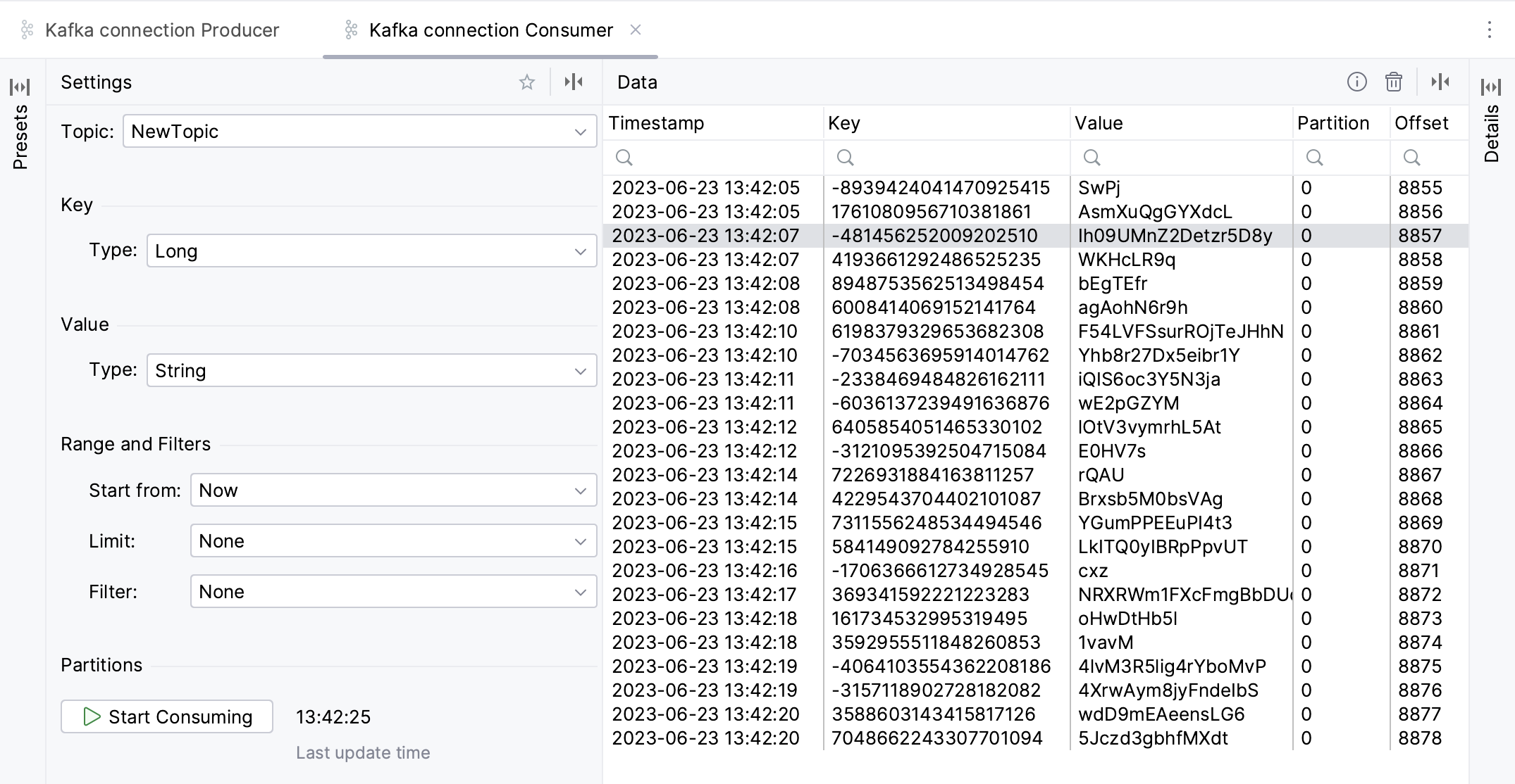 Consume messages in Kafka