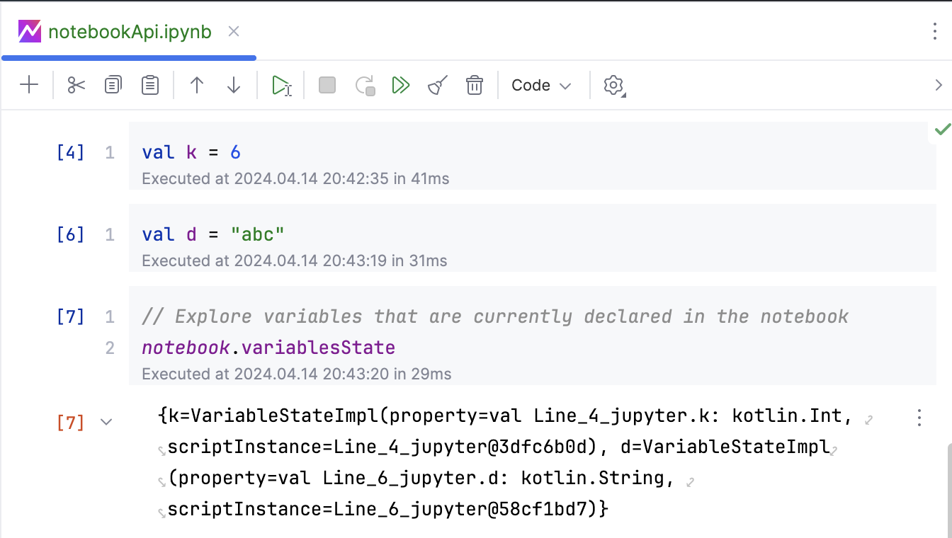 Kotlin Notebook API