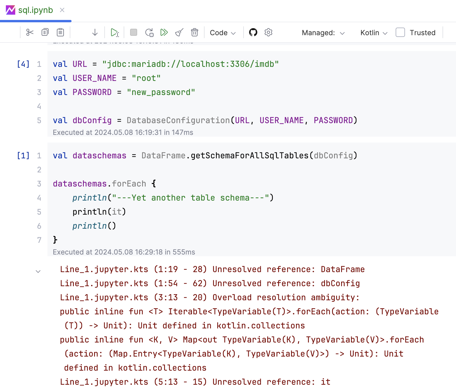 Kotlin Notebook unresolved dependencies