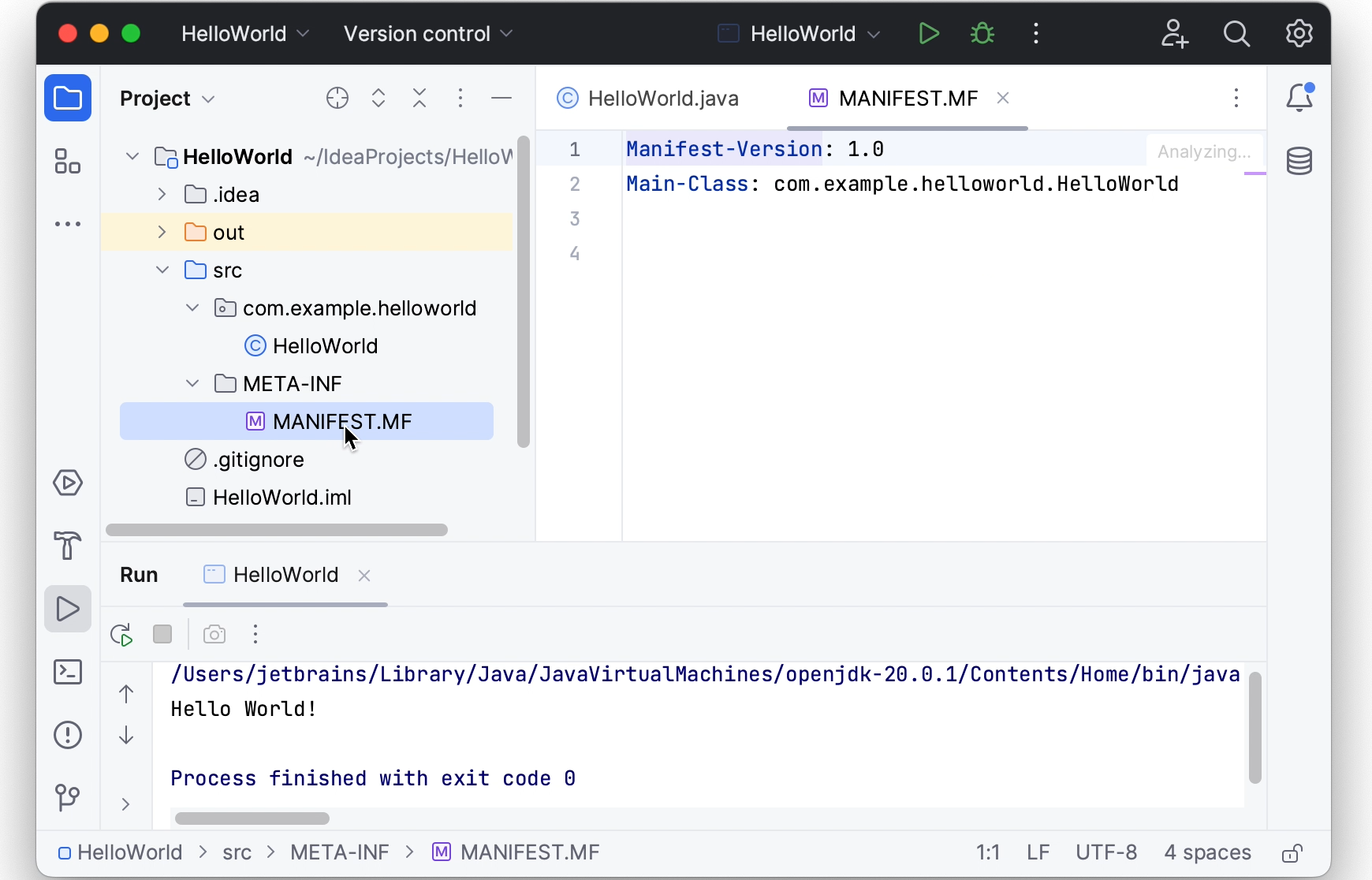 Creating an artifact configuration