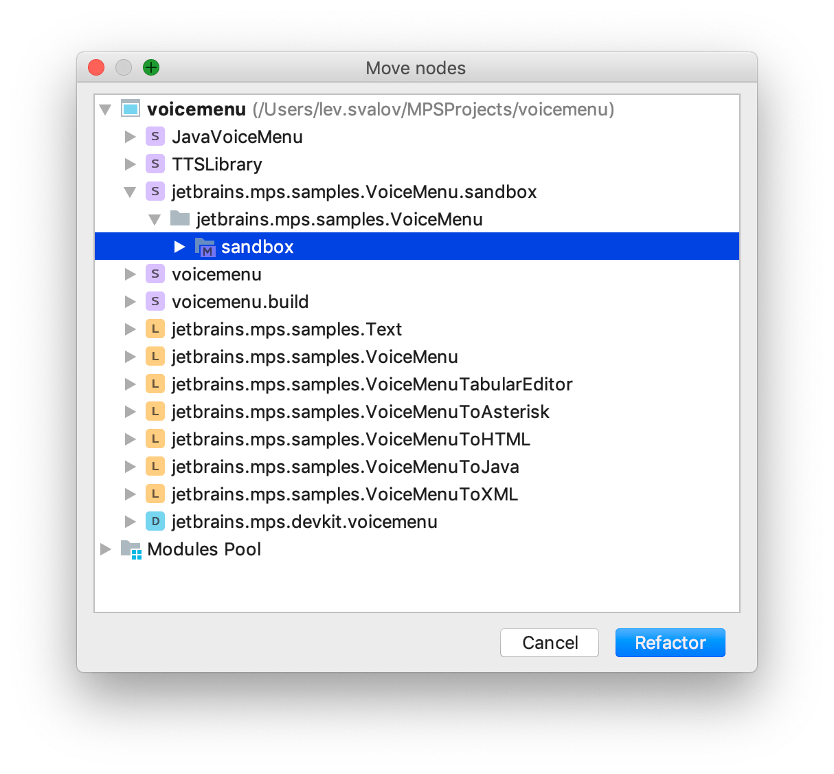 Move Node Dialog