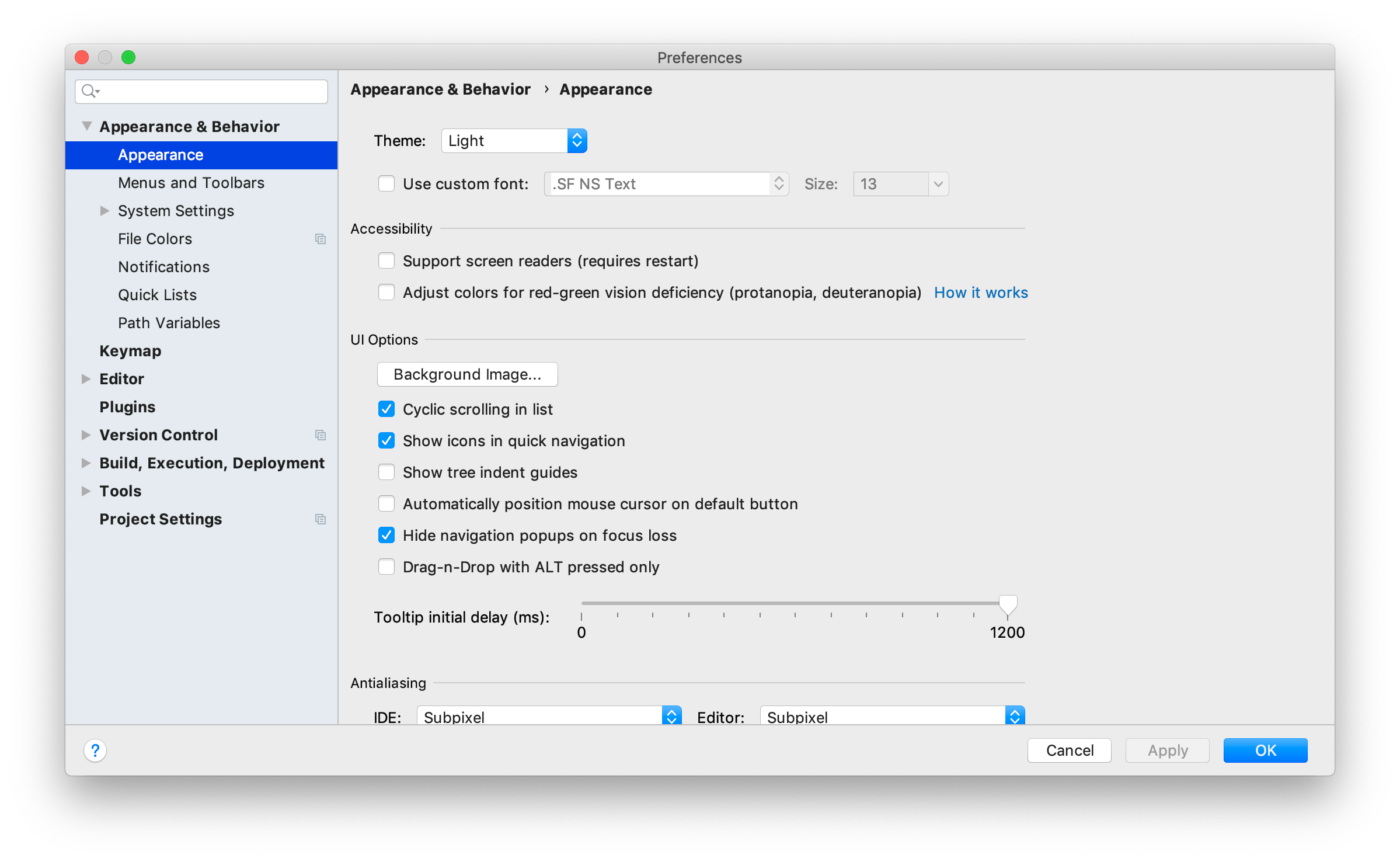 Settings Dialog