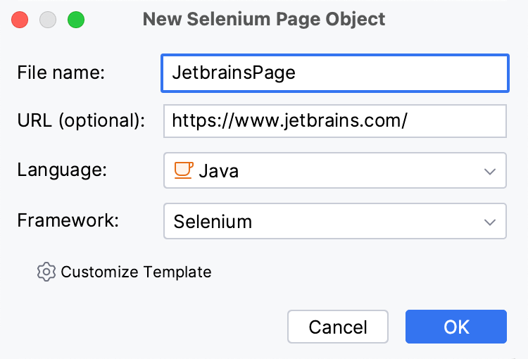 New Selenium Page Object