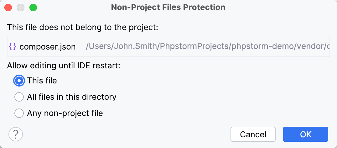 Non-Project Files Protection