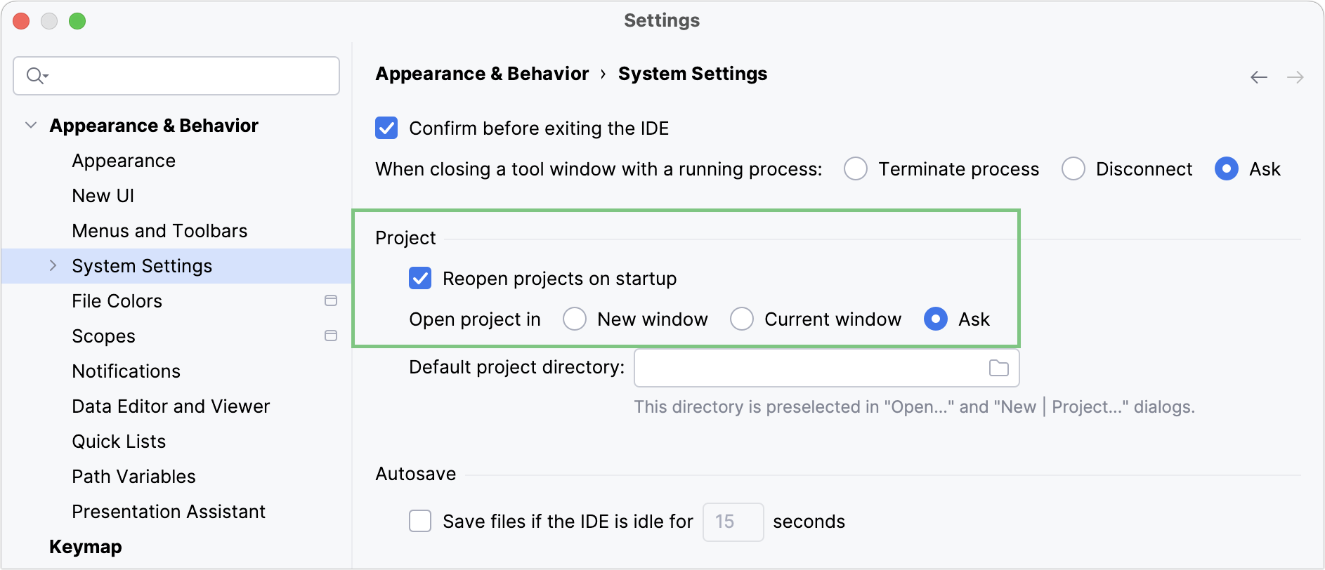 the System Settings page in Settings