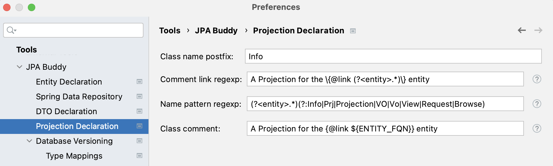 projection-declaration