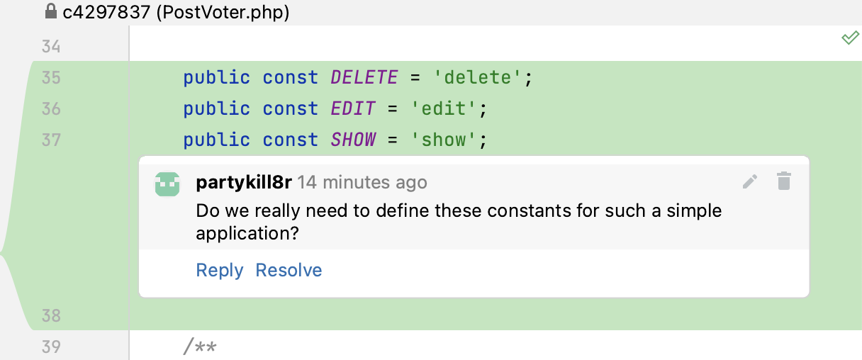 GitHub review comment