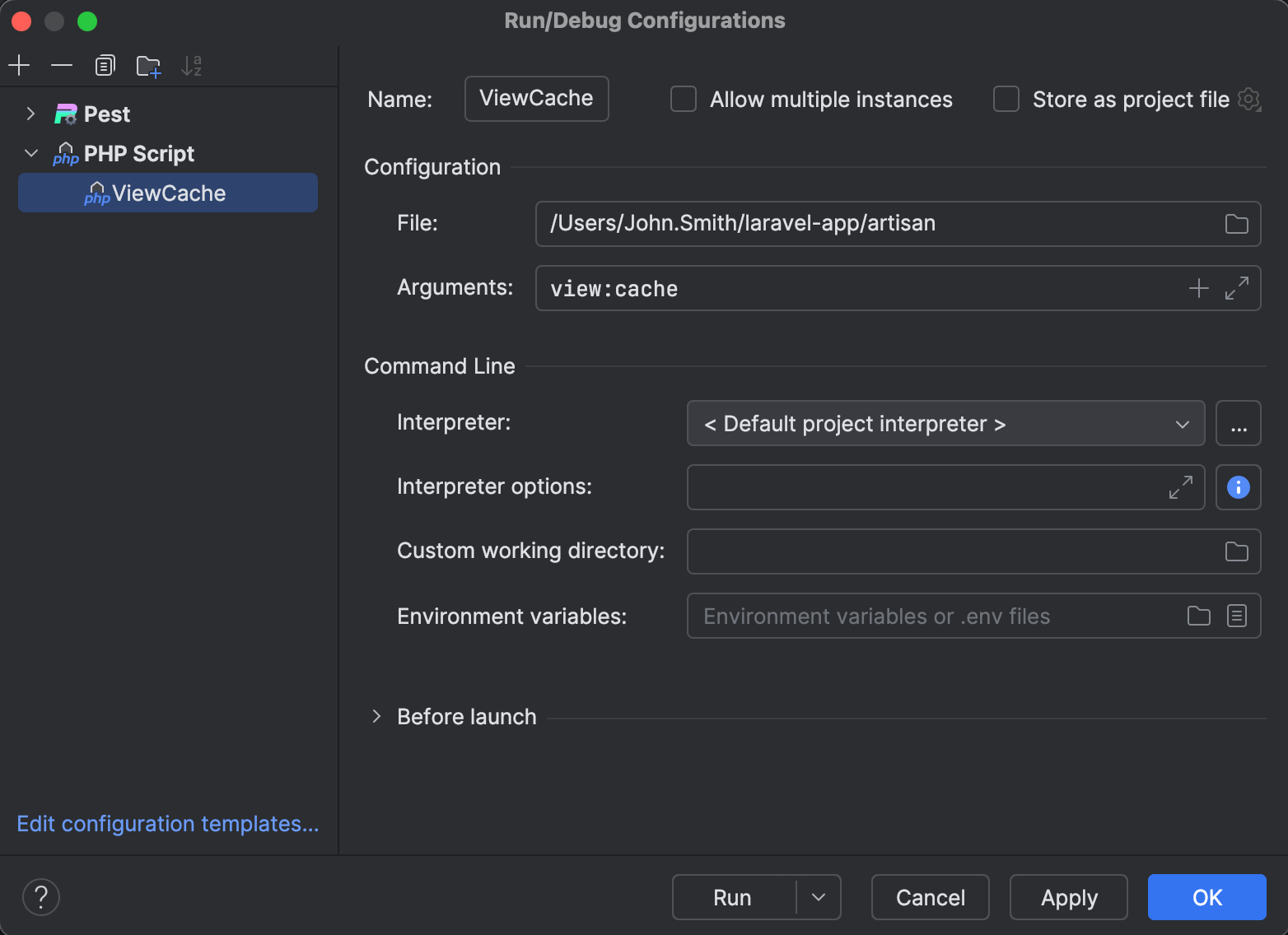 Use The Artisan Command Line Tool From PhpStorm | PhpStorm Documentation