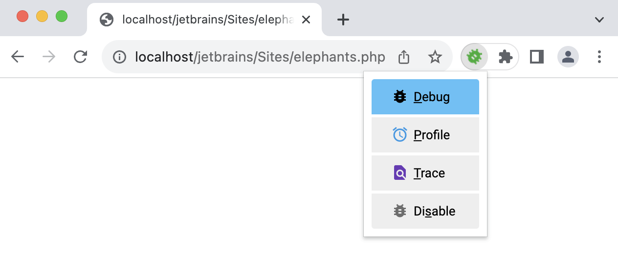 Xdebug helper in Chrome
