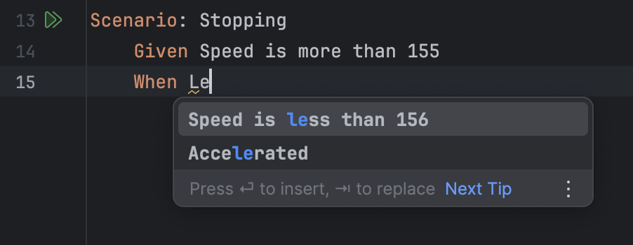 Create step definitions | PyCharm Documentation