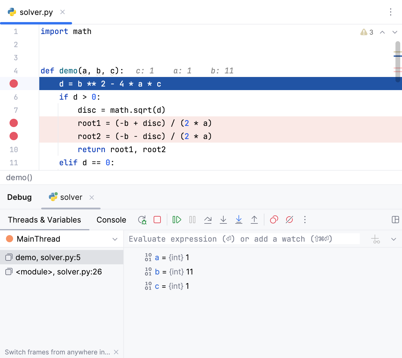 Debug the script