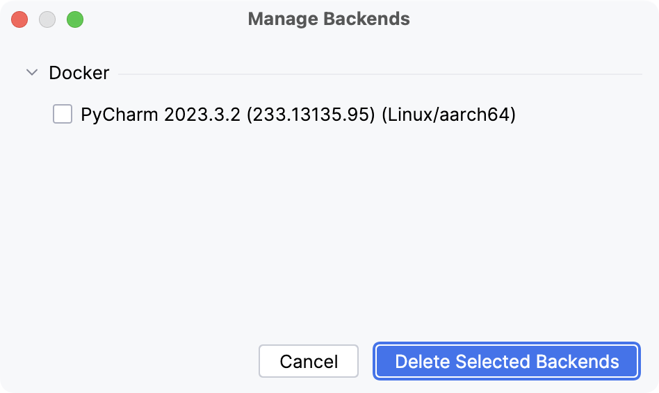 Manage backends