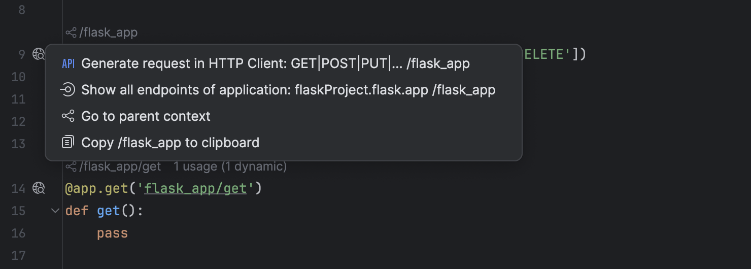 Manage Endpoints PyCharm Documentation