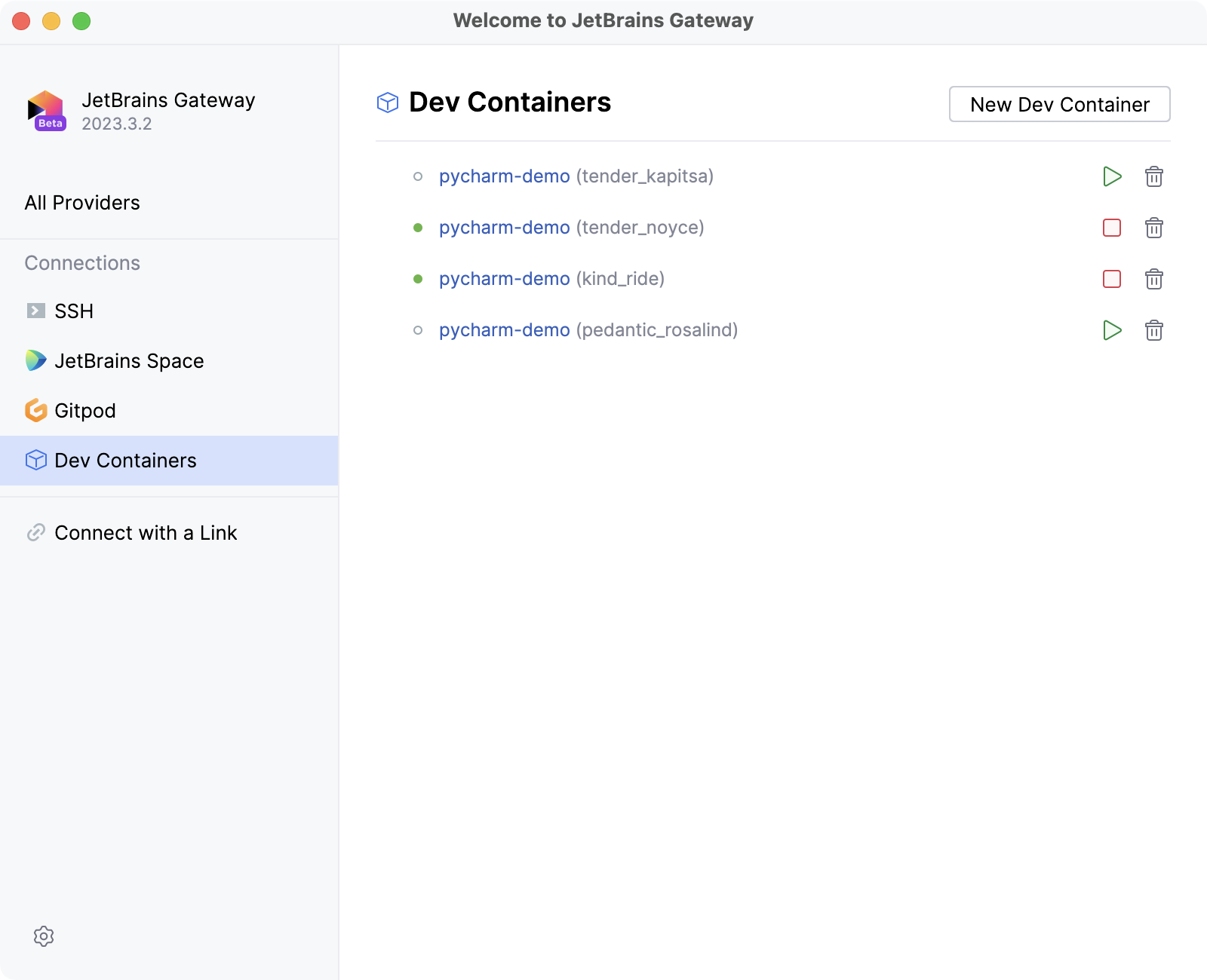 Local and remote containers