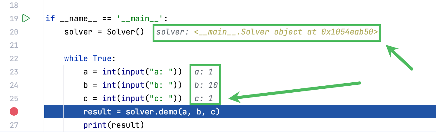 Inline debugging