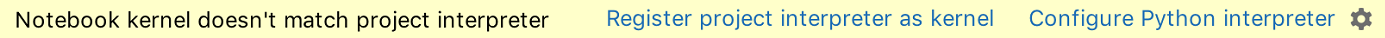 Warning requesting to register interpreter as a kernel