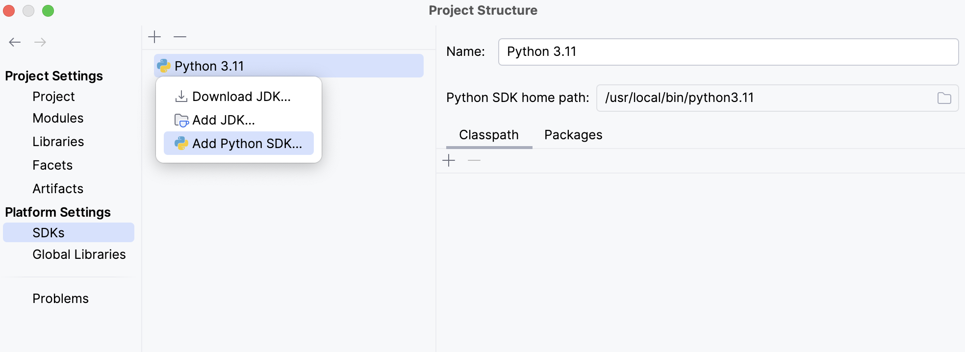 Adding a Python SDK