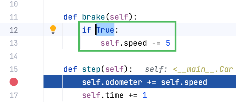 A stub for surrunding with an if statement