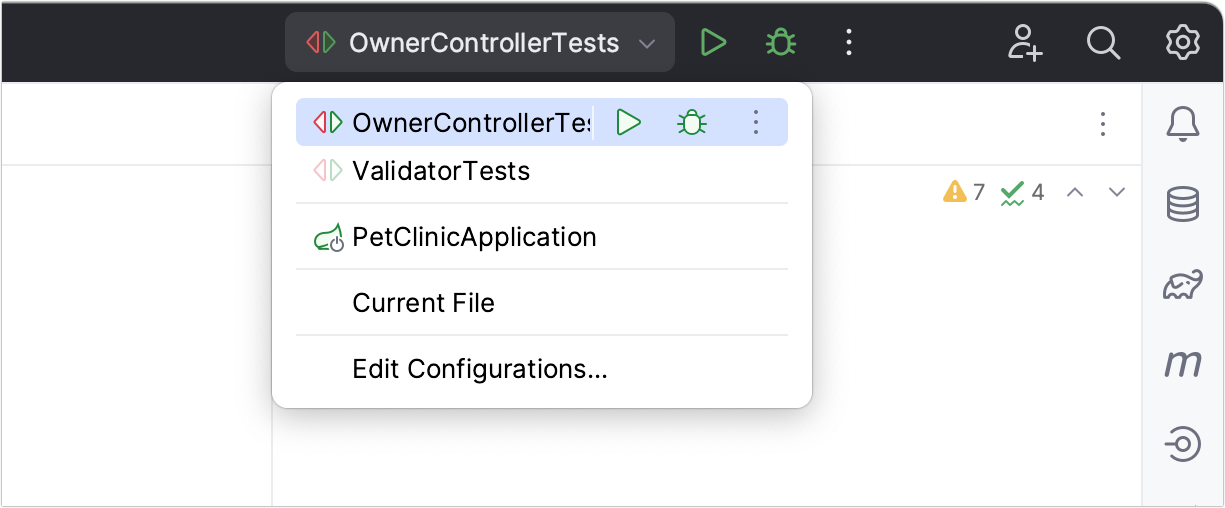 Permanent and temporary configurations have different icons