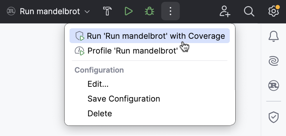 Running a configuration with coverage