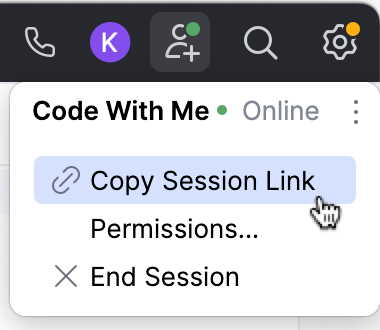 Copy session link