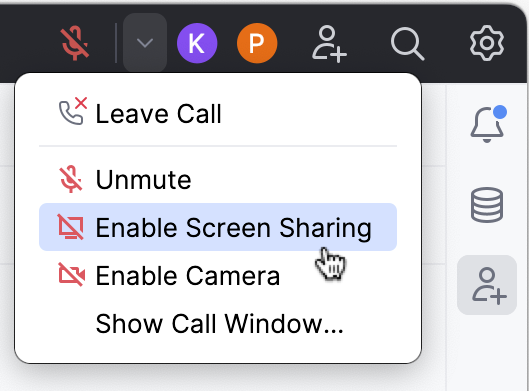 Enable screen sharing