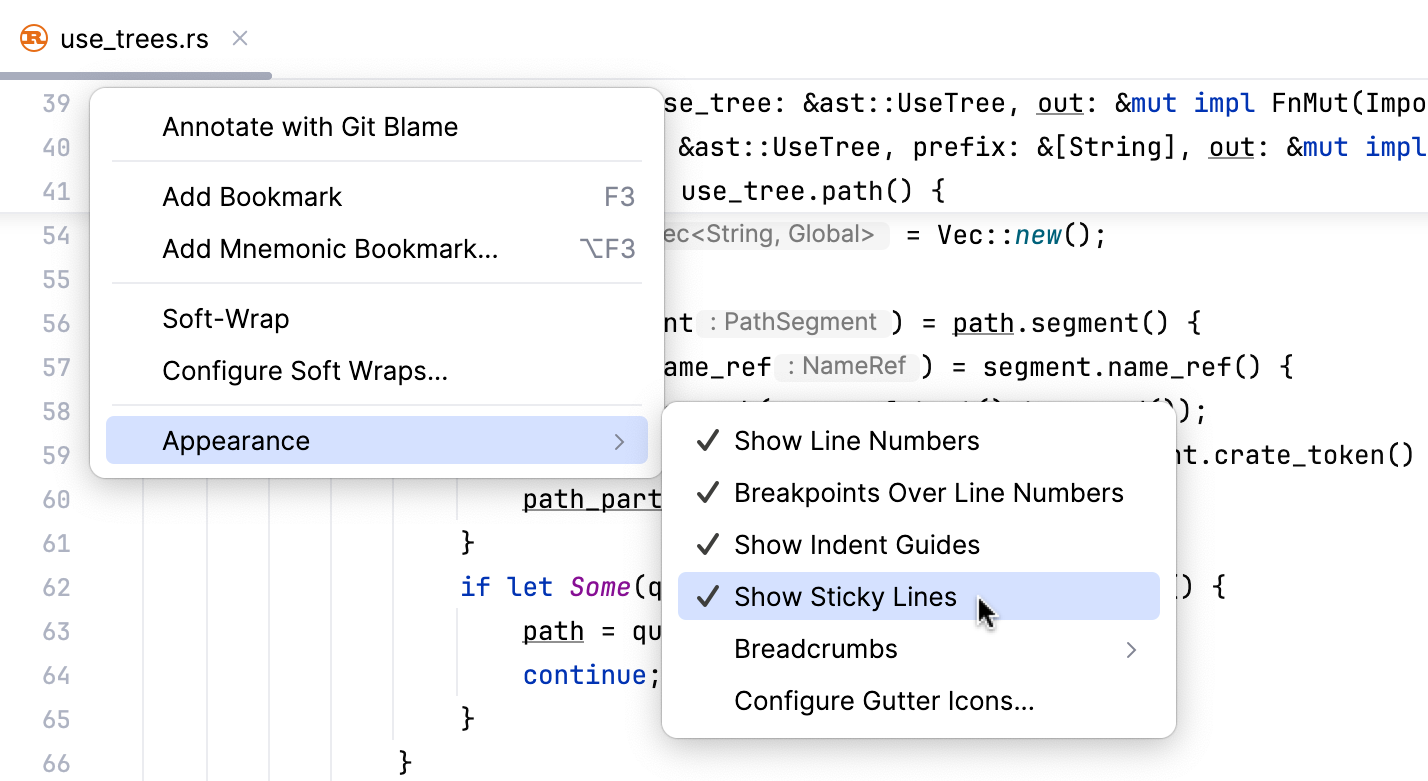 Disable Sticky Lines
