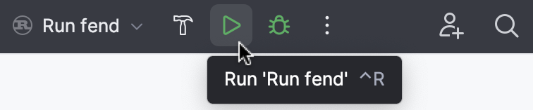 Run icon on the main toolbar