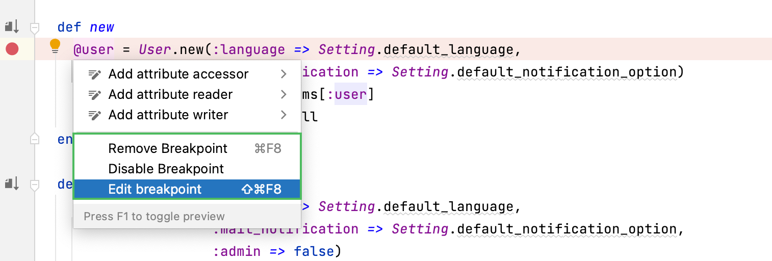 Breakpoints  RubyMine Documentation