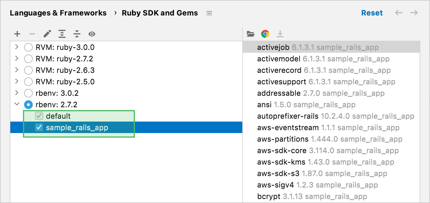 Ruby SDK and Gems page for rbenv