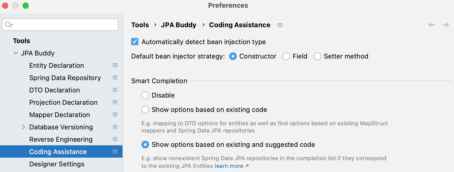 settings-coding-assistance