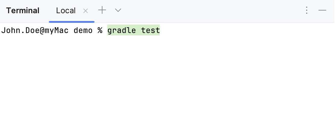 Smart command execution highlighting for Gradle command in the Terminal