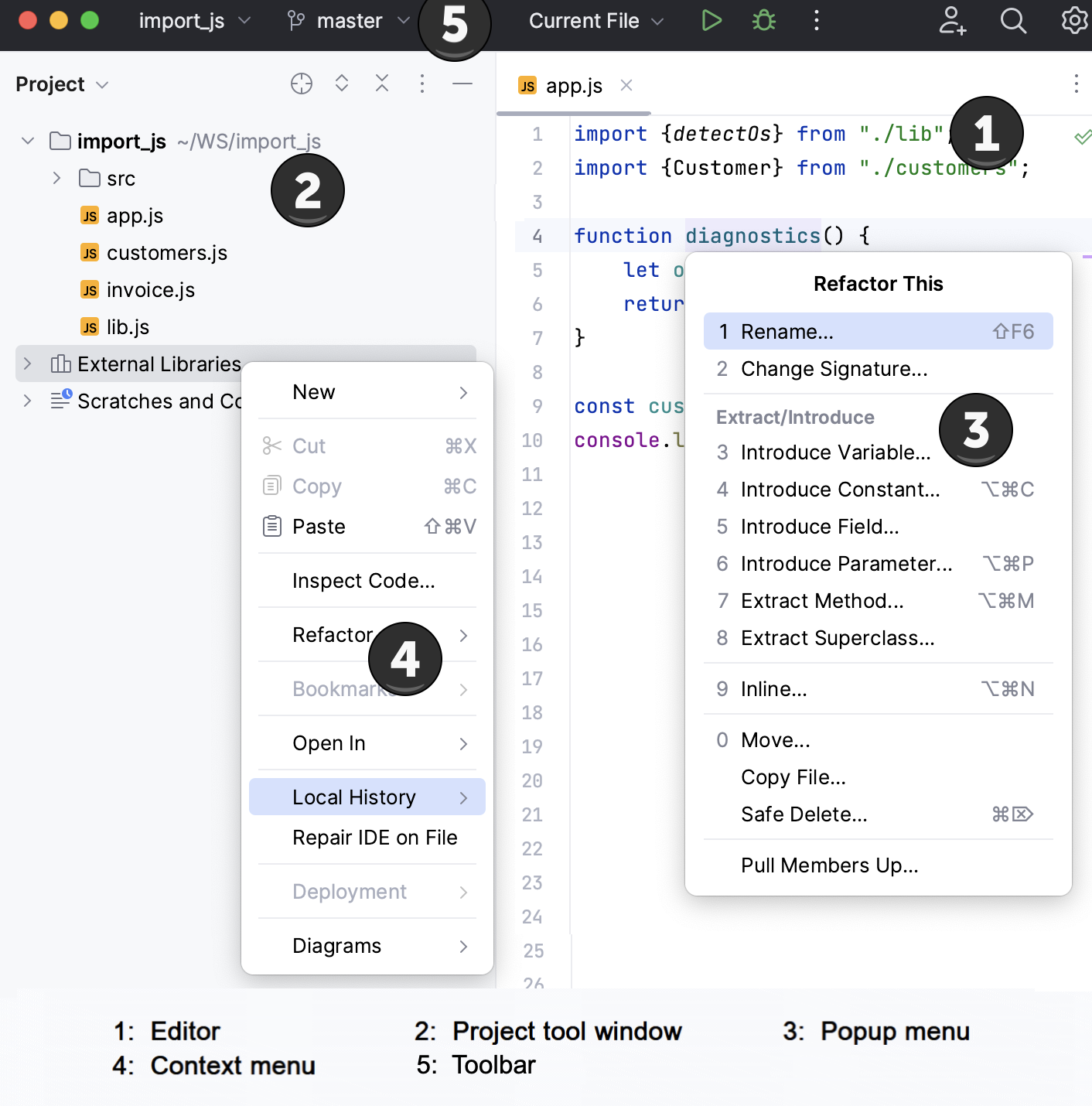 WebStorm main window