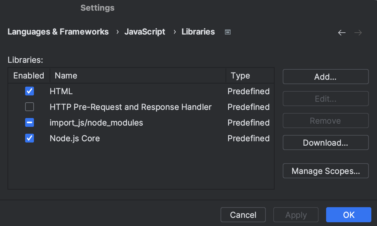 Configure JavaScript Libraries | WebStorm Documentation