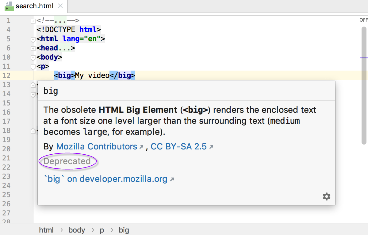 Working with HTML files | PyCharm Documentation