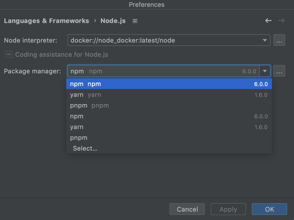Node.js with Docker | WebStorm Documentation