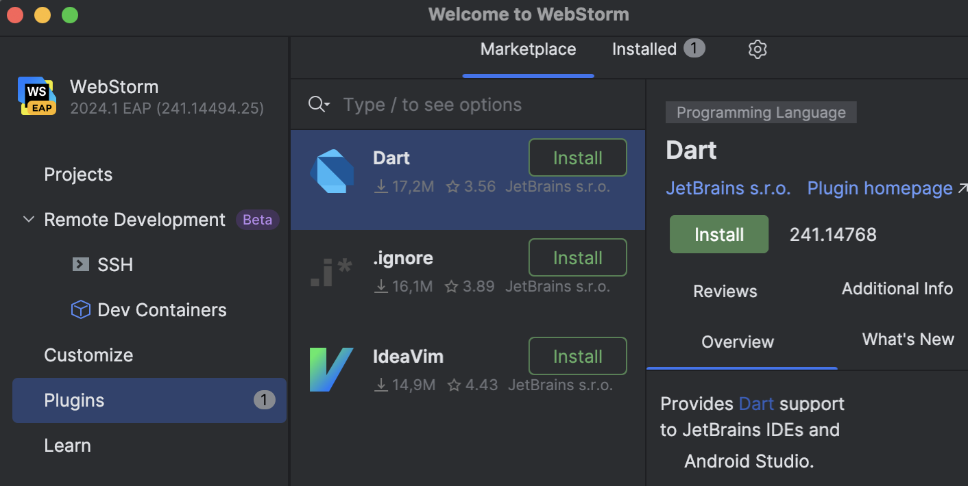 Run WebStorm for the first time | WebStorm Documentation