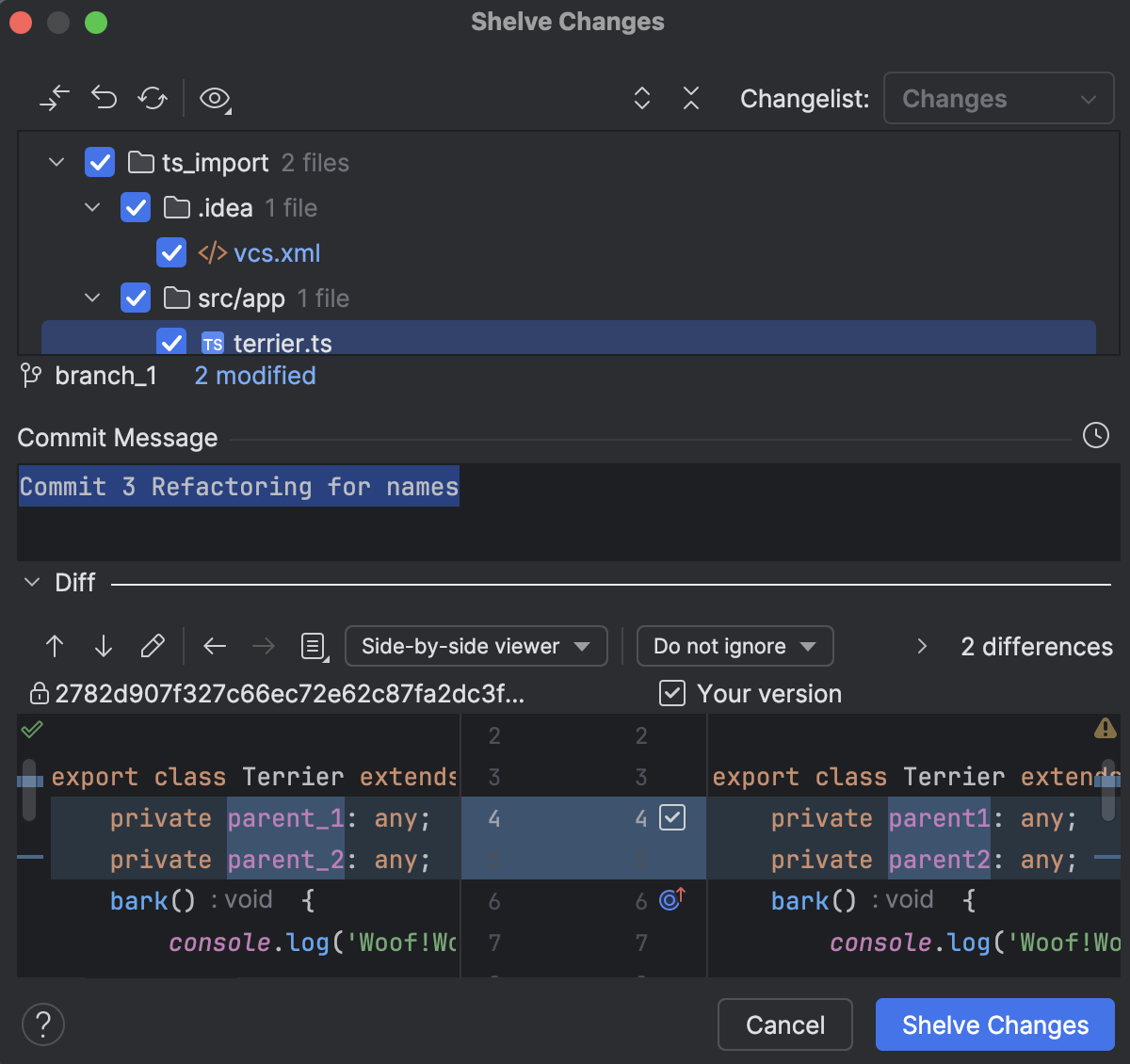 Shelve or stash changes Storm Documentation