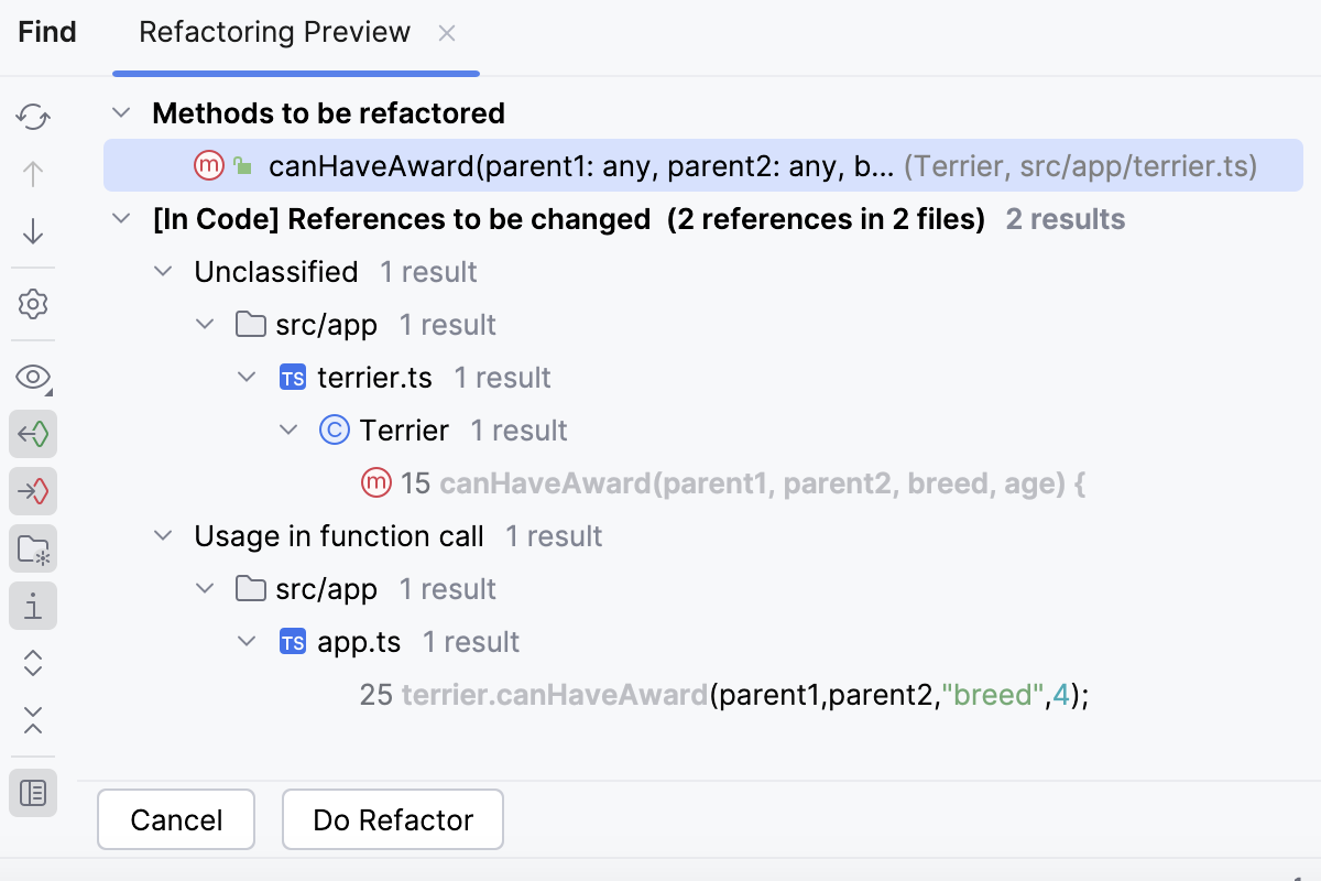 Refactoring preview